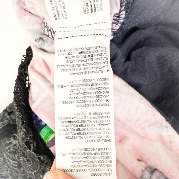 Desigual Floral 3/4 Sleeve Dress Flower Lace Overlay Pattern M37V2881 Size L - Picture 6 of 6